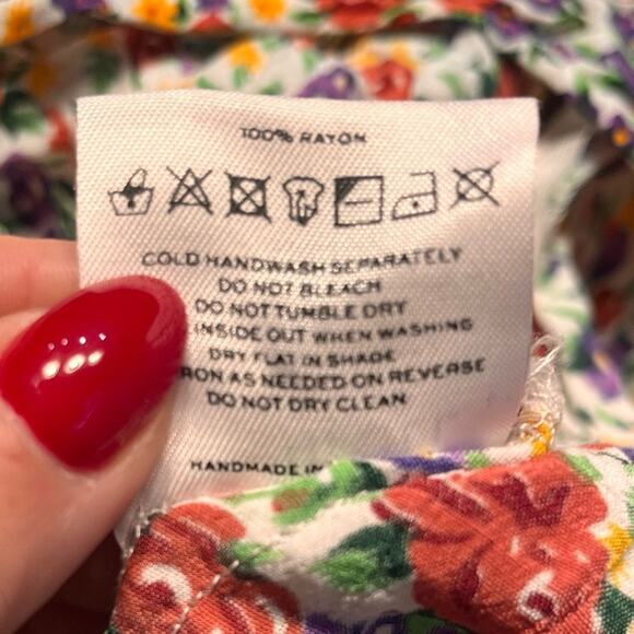 Faithfull The Brand Raphaela Floral Puff Sleeve Mini Dress Size 6 - Picture 10 of 14